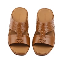 حذاء خليجي جلد طبيعي من باتونيا - بني