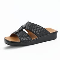 حذاء خليجي جلد طبيعي من باتونيا - أسود