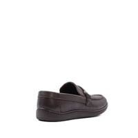 حذاء رسمي جلد طبيعي بتصميم خطوط متقاطعة رجالي - بن...