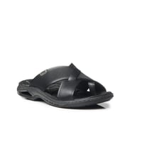 شبشب جلد باصبع رجالي - أسود