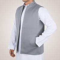 سديري رجالي وجهين بدون ازرار - رمادي و أسود