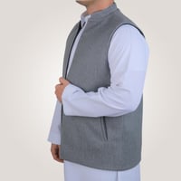 سديري رجالي وجهين بدون ازرار - رصاصي و اسود