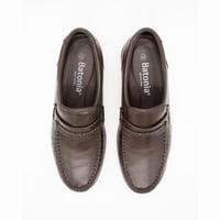 حذاء جلد طبيعي مطرز بالخيوط وبرباط مضفر رسمي - كوف...