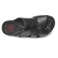 نعال كعب رجالي سادة - أسود