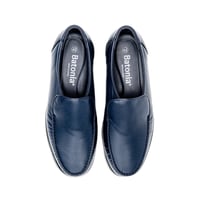 حذاء رجالي رسمي مريح أزرق غامق جلد طبيعي