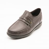 حذاء رسمي سادة بحواف مطرزة بالخيوط ورباط ذهبي - كو...