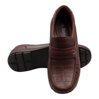 جزمة جلد رجالي رسمية مريحة - بني