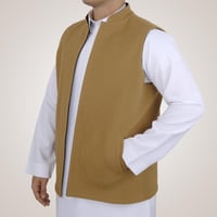 سديري رجالي وجهين بدون ازرار - بيج و أسود