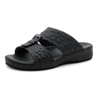 حذاء خليجي جلد طبيعي من باتونيا - أسود