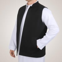 سديري رجالي وجهين بدون ازرار - أسود ورمادي غامق