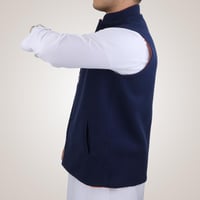 سديري رجالي وجهين بدون ازرار - كحلي وبرتقالي