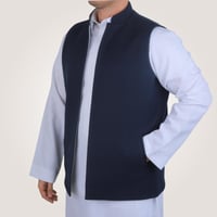 سديري رجالي وجهين بدون ازرار - رصاصي وكحلي