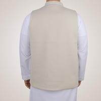 سديري رجالي وجهين بدون ازرار - رمادي و بيج فاتح