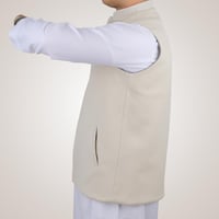 سديري رجالي وجهين بدون ازرار - رمادي و بيج فاتح