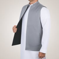 سديري رجالي وجهين بدون ازرار - رمادي و أسود