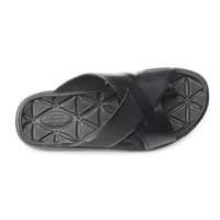 شبشب جلد باصبع رجالي - أسود