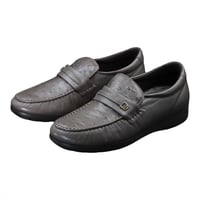 حذاء جلد طبيعي مريح للرجال - رمادي