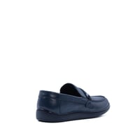 حذاء رسمي جلد طبيعي بتصميم خطوط متقاطعة رجالي - كح...