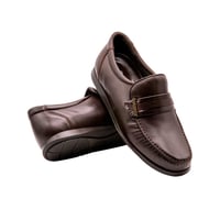 حذاء رسمي رجالي بني جلد طبيعي