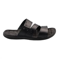 حذاء كاجوال بنعل مريح سادة مخرم رجالي - أسود