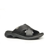 شبشب جلد رجالى سادة رجالي - أسود