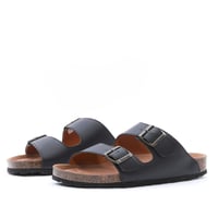 نعال كاجول بحزام وتوكة رجالي - أسود