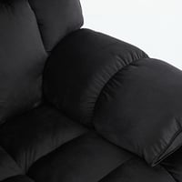 كرسي إسترخاء هزاز ودوار قماش مخمل ناعم جداً- أسود