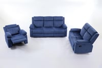 طقم كراسي إسترخاء قماش مقلم - 6 أشخاص لون أزرق غام...