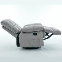 كرسي إسترخاء هزاز ودوار قماش مخمل ناعم جداً- رمادي