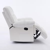 كرسي إسترخاء هزاز ودوار قماش مخمل ناعم جداً - أبيض