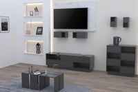 طقم طاولات وملحقاتها لغرفة معيشة 10 قطع - رمادي