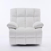 كرسي إسترخاء هزاز ودوار قماش مخمل ناعم جداً - أبيض