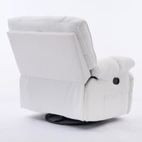 كرسي إسترخاء هزاز ودوار قماش مخمل ناعم جداً - أبيض