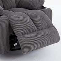 كرسي إسترخاء هزاز ودوار قماش مقلم - رمادي غامق