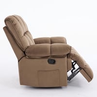 كرسي إسترخاء هزاز ودوار قماش مخمل ناعم جداً- بني