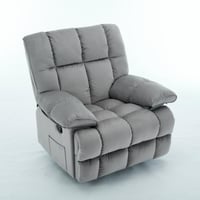 كرسي إسترخاء هزاز ودوار قماش مخمل ناعم جداً- رمادي