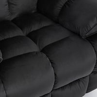 كرسي إسترخاء هزاز ودوار قماش مخمل ناعم جداً- أسود