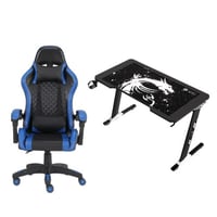 طقم كرسي وطاولة قيمنق - لون أزرق وأسود