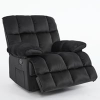 كرسي إسترخاء هزاز ودوار قماش مخمل ناعم جداً- أسود