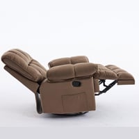 كرسي إسترخاء هزاز ودوار قماش مخمل ناعم جداً- بني