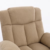 كرسي إسترخاء هزاز ودوار قماش مقلم - بني فاتح