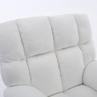 كرسي إسترخاء هزاز ودوار قماش مخمل ناعم جداً - أبيض