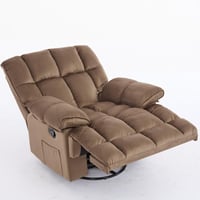 كرسي إسترخاء هزاز ودوار قماش مخمل ناعم جداً- بني