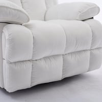 كرسي إسترخاء هزاز ودوار قماش مخمل ناعم جداً - أبيض