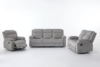 طقم كراسي إسترخاء قماش مقلم - 6 أشخاص لون رمادي