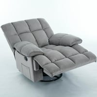 كرسي إسترخاء هزاز ودوار قماش مخمل ناعم جداً- رمادي