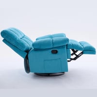 كرسي إسترخاء هزاز ودوار قماش مخمل ناعم جداً- أزرق...