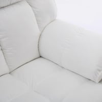 كرسي إسترخاء هزاز ودوار قماش مخمل ناعم جداً - أبيض