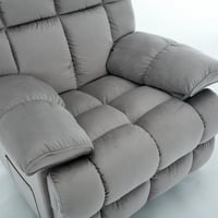 كرسي إسترخاء هزاز ودوار قماش مخمل ناعم جداً- رمادي