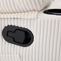 كرسي إسترخاء هزاز ودوار قماش مقلم - أبيض كريمي